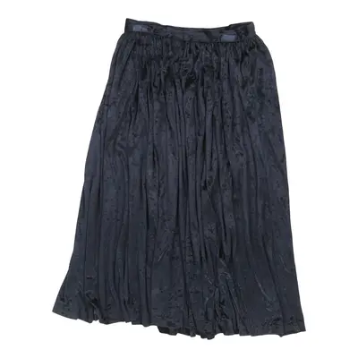 Unbranded Midi Pleated Skirt - 27W UK 8 Navy Polyester Blend