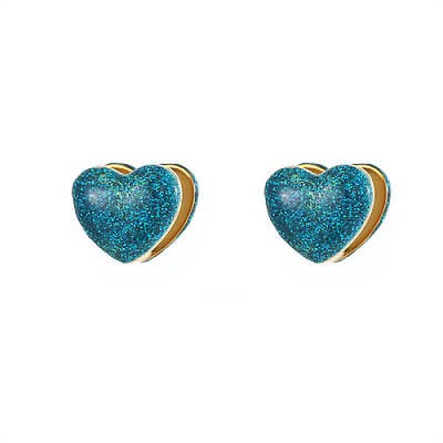 Heart Shape Golden 304 Stainless Steel Hoop Earrings