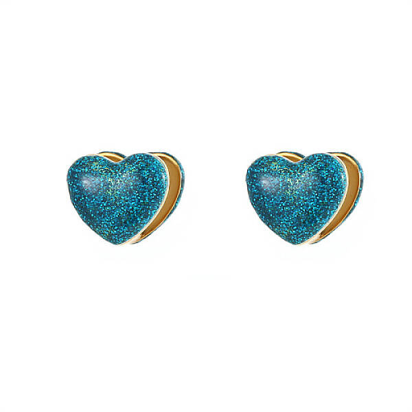 Heart Shape Golden 304 Stainless Steel Hoop Earrings