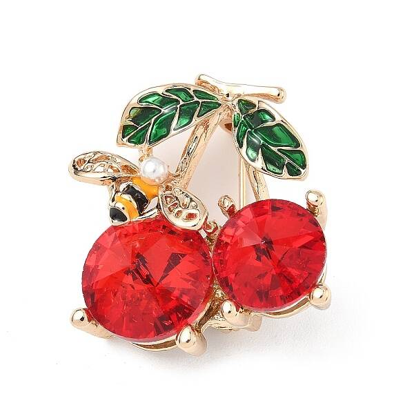Cherry with Bee Enamel Pins