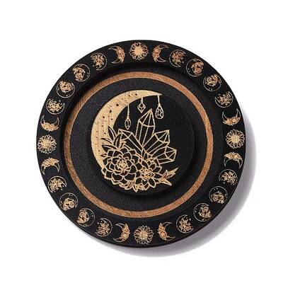 Flat Round Wood Bracelet Display Trays