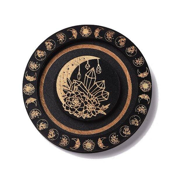 Flat Round Wood Bracelet Display Trays