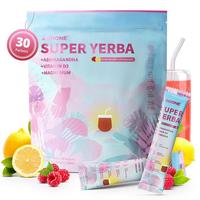 ZOOONE Super Yerba Mate Instant Powder - Raspberry Lemonade 30 Packets | Clean Caffeine + Ashwagandha for Focus & Gut Support