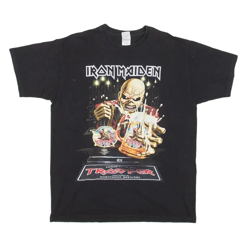 FRUIT OF THE LOOM Iron Maiden Mens Band T-Shirt Black L