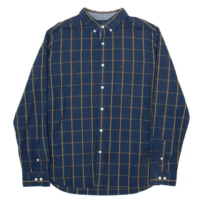 NAUTICA Mens Shirt Blue Check Long Sleeve XL