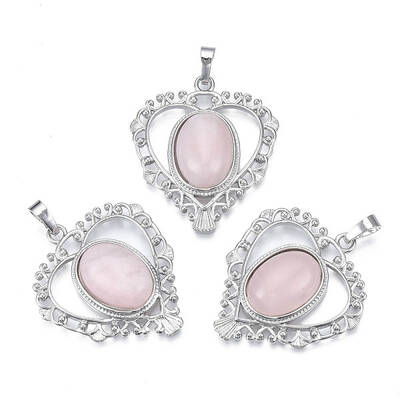 Natural Rose Quartz Pendants