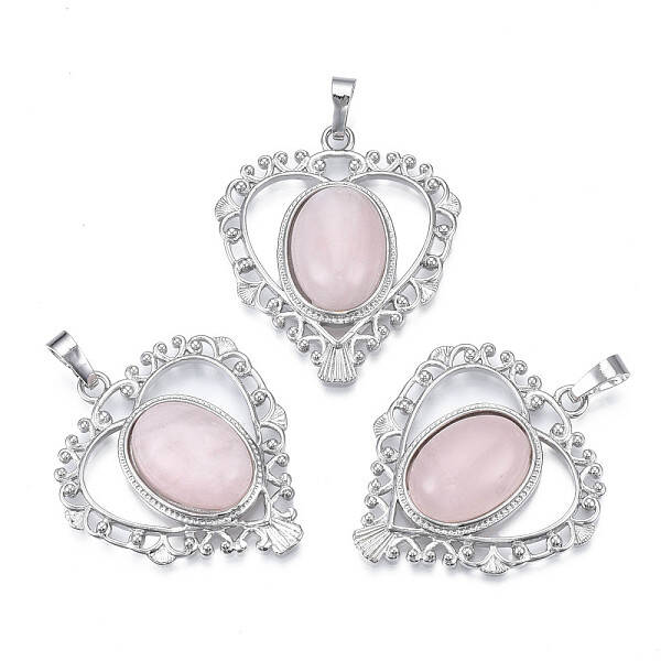 Natural Rose Quartz Pendants