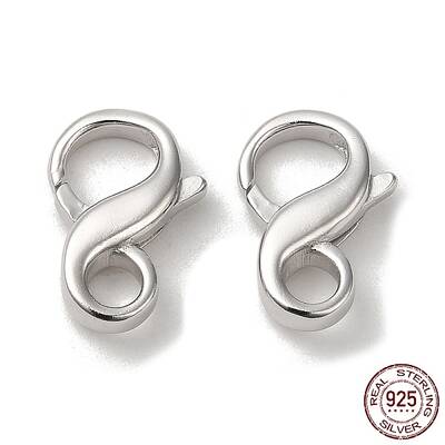 Anti-Tarnish Rhodium Plated 925 Sterling Silver Lobster Claw Clasps