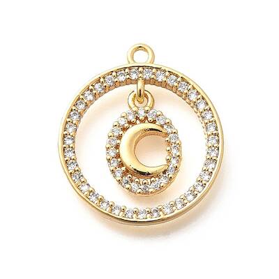 Brass Micro Pave Cubic Zirconia Pendants