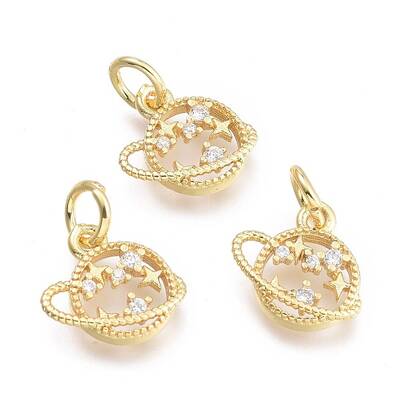 Brass Micro Pave Cubic Zirconia Pendants