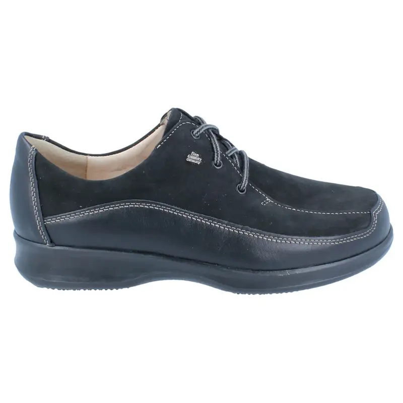 Finn Comfort Acapulco Leather Women's Lace Up Shoes - Black - Size:US 7.5 Women