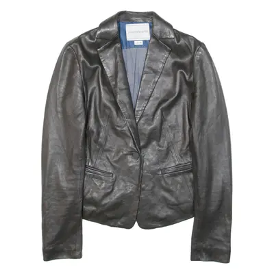 JACOB COHEN COUTURE Womens Blazer Jacket Black Leather M