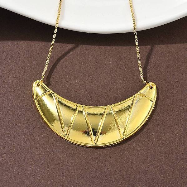 Brass Big Horn Pendant Box Chain Necklaces