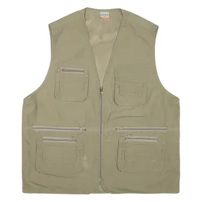 PRIMO&SECONDO Utility Mens Gilet Green XL