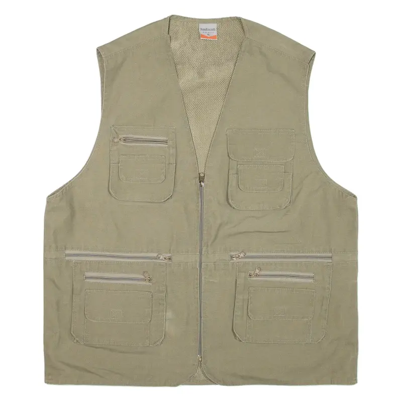 PRIMO&SECONDO Utility Mens Gilet Green XL
