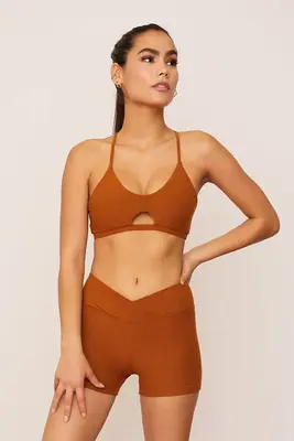 Turmeric Crossover High-Waisted Short | Size: XS | Color: Turmeric | Style: Crossover Waistband