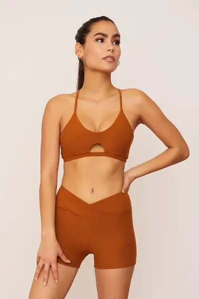 Turmeric Crossover High-Waisted Short | Size: XS | Color: Turmeric | Style: Crossover Waistband