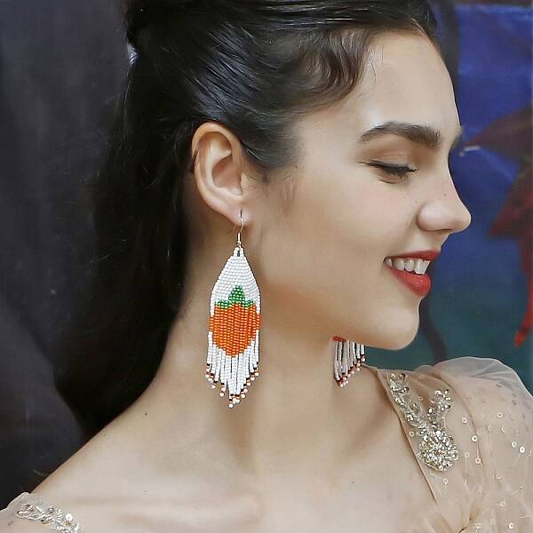 Bohemia Glass Seed Bead Dangle Earrings