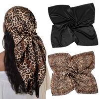AWAYTR Women's 35” Large Satin Square Head Scarf  Silk Like Printing Head Scarves Square Fashion Hair Scarf Bandanas for He...