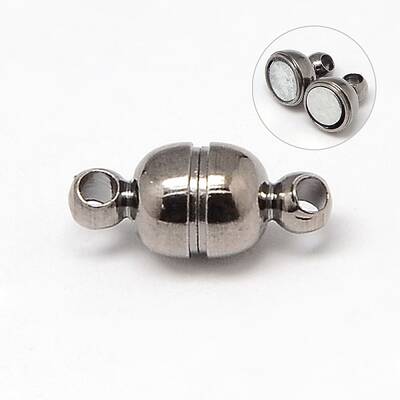 Round Brass Magnetic Clasps with Loops