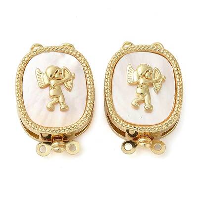 Brass with Natural Shell Box Clasps