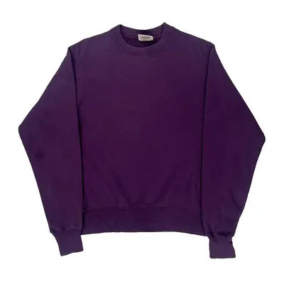 Reverse Weave Champion Sweatshirt - Small Purple Cotton Blend