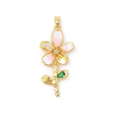 Brass Micro Pave Cubic Zirconia Pendants