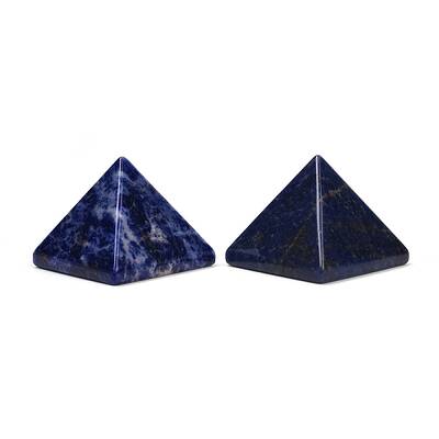 Natural Sodalite Orgonite Pyramid Display Decorations