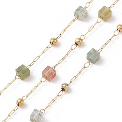 Natural Indian Agate Square Beaded Chains