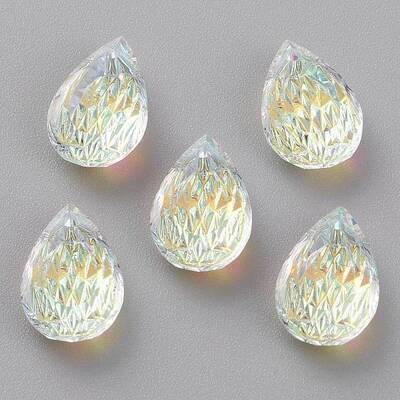 Embossed Glass Rhinestone Pendants