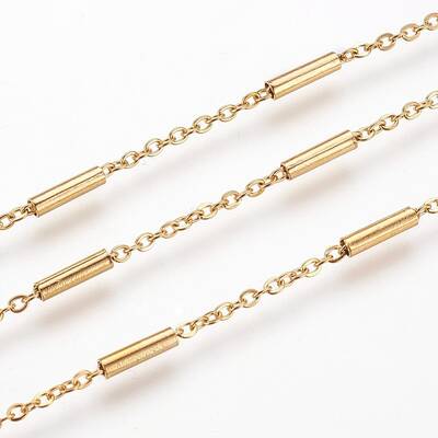 3.28 Feet Ion Plating(IP) Handmade 304 Stainless Steel Cable Chains
