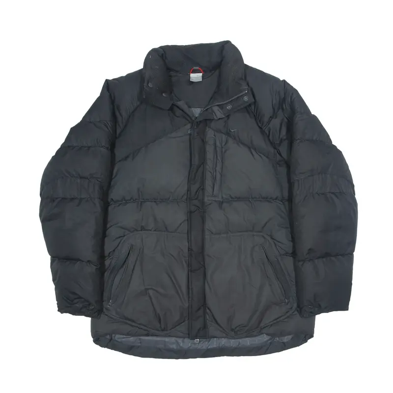 NIKE Down Insulated Puffer Coat Black Nylon 90s Mens L