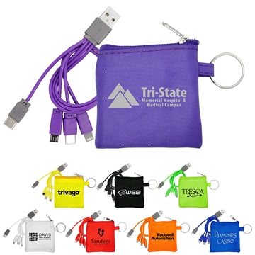100 Custom 4-in-1 Colorful Pouch Cable Set - Multi Device ...
