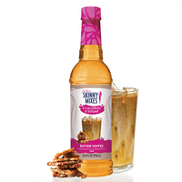 Skinny Mixes Sugar Free Butter Toffee Syrup 24 FL OZ (595 mL) - Sweet Flavor for Beverages