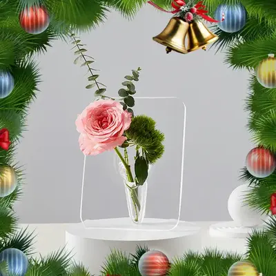 Christmas Frame Flower Vase - Clear Acrylic Vases for Flowers,  mother daughter ornate vase Modern Art Vases for Home Decor, ...