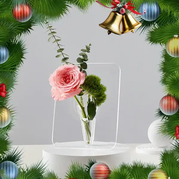 Christmas Frame Flower Vase - Clear Acrylic Vases for Flowers,  mother daughter ornate vase Modern Art Vases for Home Decor, ...