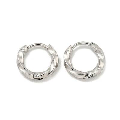 Tarnish Resistant 202 Stainless Steel Twist Huggie Hoop Earrings