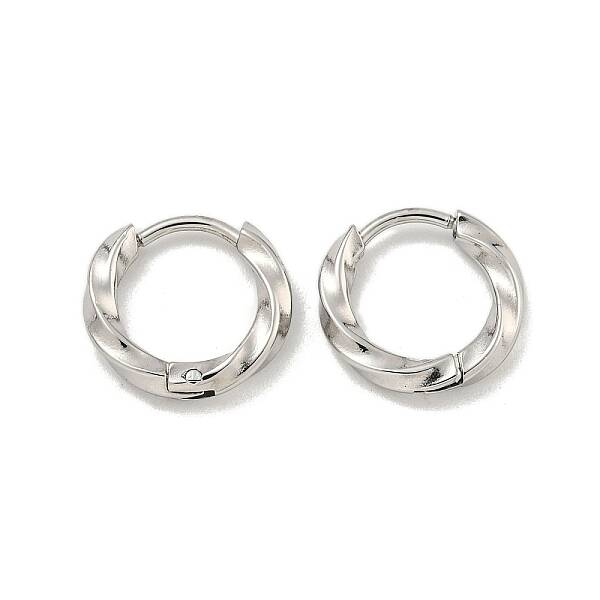 Tarnish Resistant 202 Stainless Steel Twist Huggie Hoop Earrings