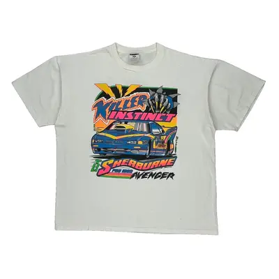Racing Jerzees Graphic T-Shirt - 3XL White Cotton