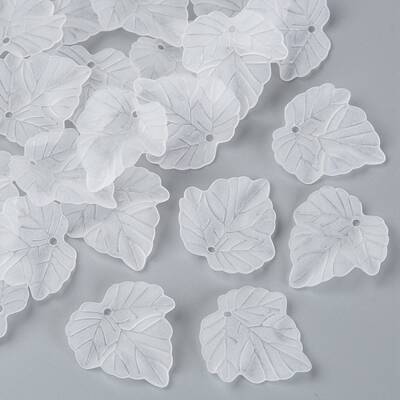 Transparent Frosted Acrylic Leaf Pendants