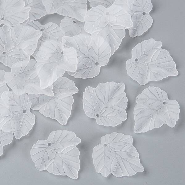 Transparent Frosted Acrylic Leaf Pendants