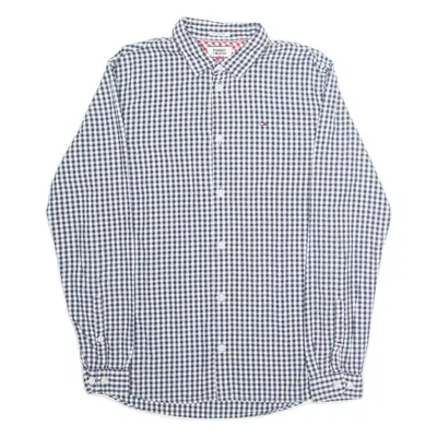 TOMMY HILFIGER Regular Fit Mens Shirt Black Check Long Sleeve M