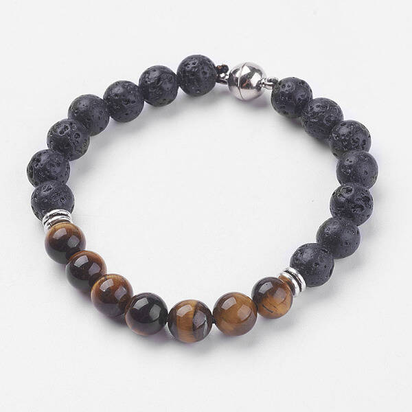 Natural Lava Rock Beads Stretch Bracelets