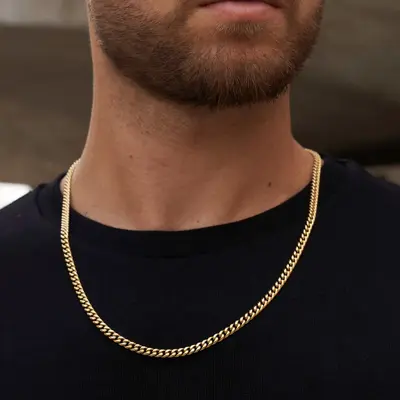 Cuban Link Chain in Yellow Gold - 5mm Width