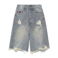 Aelfric Eden Y2K Rhinestone Jorts Baggy Shorts Summer 2025 Trends Streetwear Trendy Men's Jorts Women's Jorts Womenswear Bott...