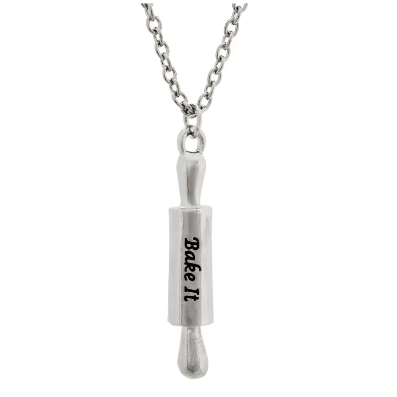 Pewter Rolling Pin Necklace - Set of 2