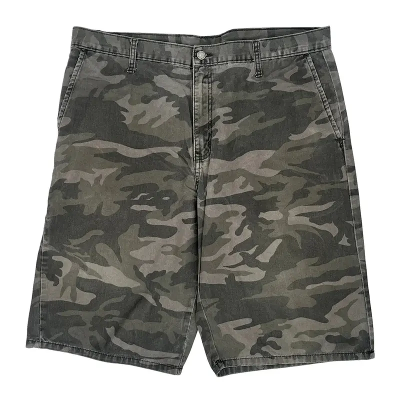 Dickies Camo Shorts - 38W 12L Grey Cotton