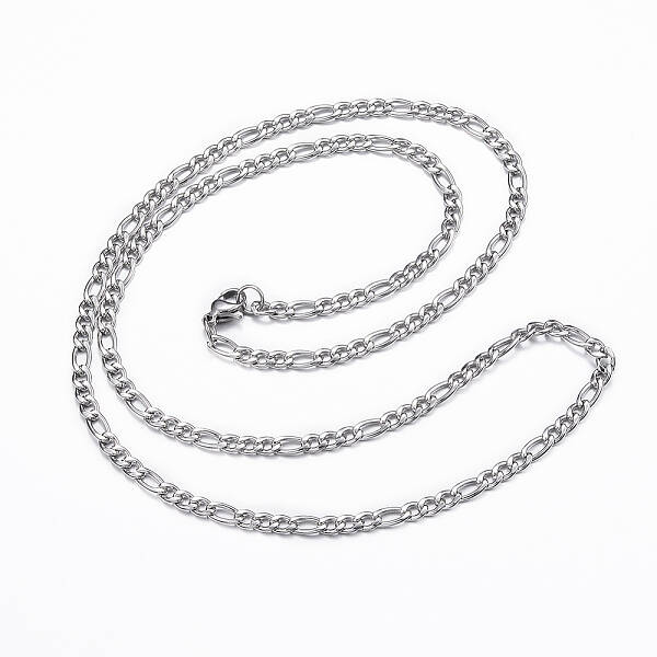 Non-Tarnish 304 Stainless Steel Figaro Chain Necklaces