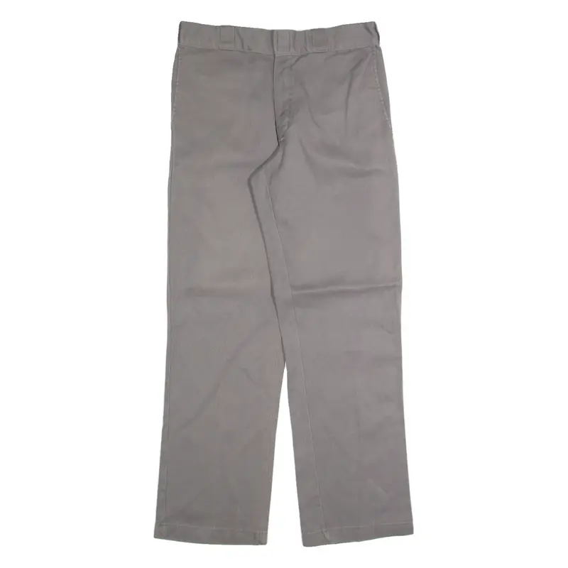 DICKIES Chino Mens Trousers Grey Regular Straight W32 L32