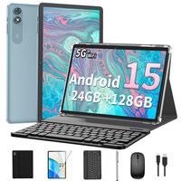 Relndoo Android 15 10.1 inch Tablet with 24(4+20)GB+128GB, 1TB Expand, 2.4G/5G WiFi, New Set with keyboard, Case, Mouse, Styl...